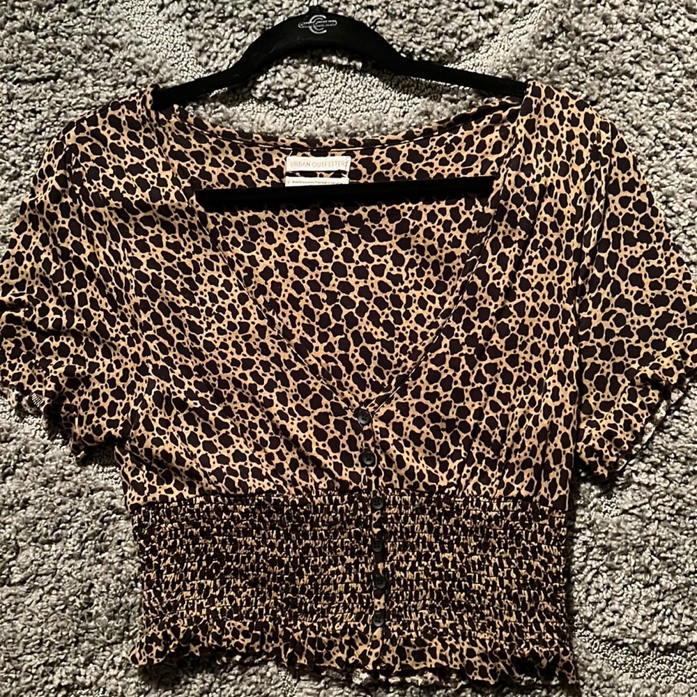 Cheetah print urban outfitters blouse